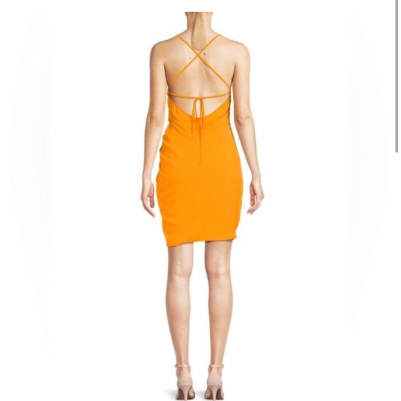 Amanda Unprichard Orange mini Dress with a slit and open back - Picture 3 of 3